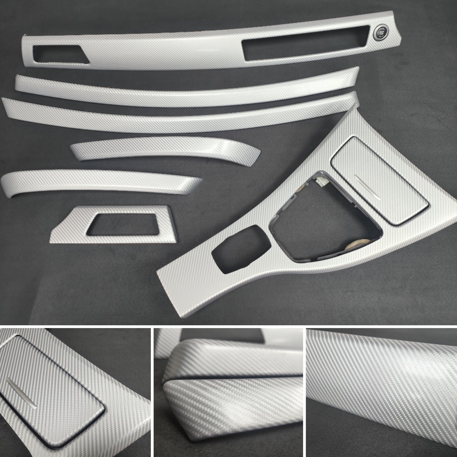 BMW E90 GLOSSY 4D SILVER CARBON INTERIOR TRIM SET